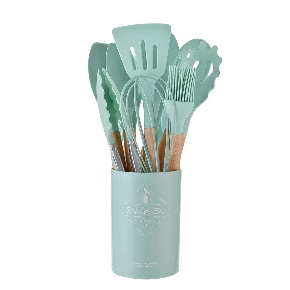 Kitchen Utensil Set 12 Pcs Silicone Cooking Utensils with Holder